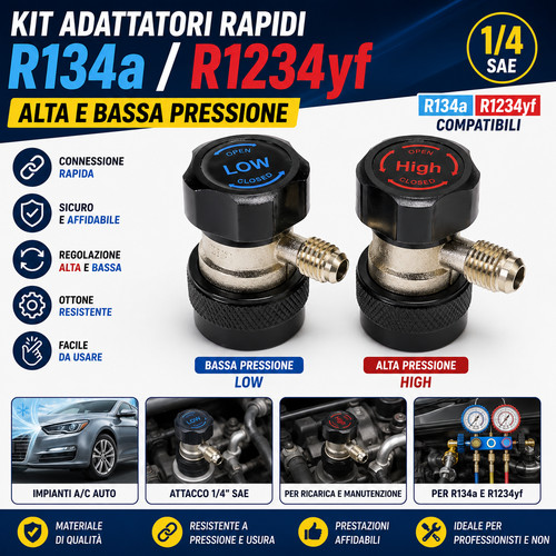 Kit adattatori r134a - adattatori, r1234yf