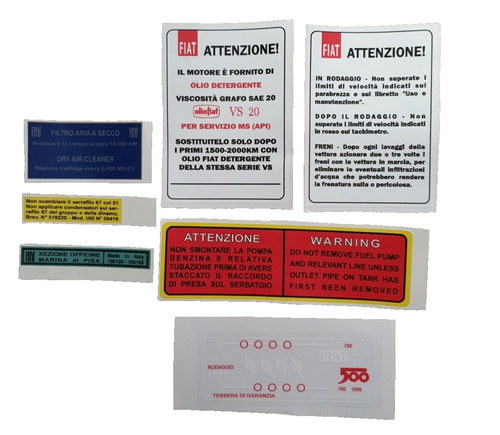 Kit adesivi motore fiat - adesivi,